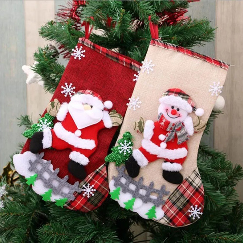 8 Piezas Medias Navideñas Santa Claus 31 Cm Botas De Bolsill