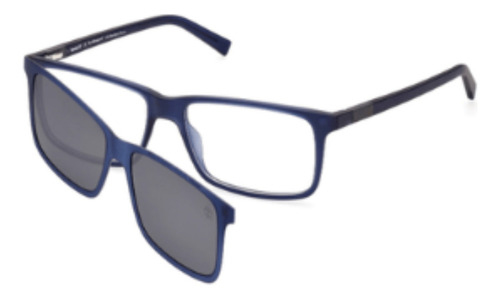 Armação De Óculos Timberland Clipon Masculino Tb1765 091 57 Cor Azul-escuro