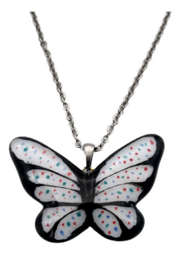 Imagen 6 de 7 de Collar De Mariposa Pecosita Pintada A Mano