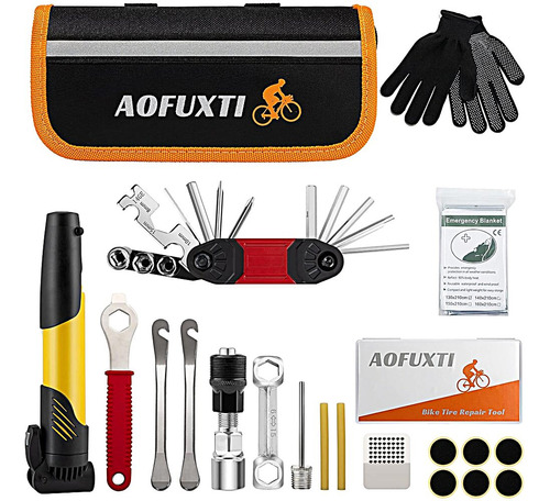 Aofuxti Kit Reparacion Neumaticos Bicicleta Kit Herramientas