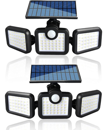 Lámpara Led Solar De Pared Con Sensor Para Exterior, 2 Pzs.