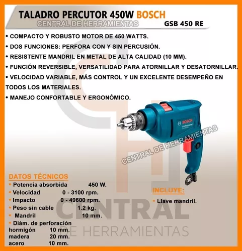 GSB 450 Taladro percutor atornillador