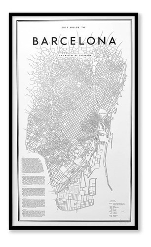Cuadro Mapa Barcelona Y Otras Ciudades 45x74cm Punto Arte