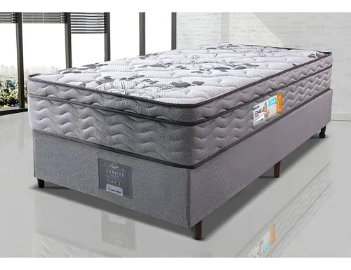 Cama Box Solteiro Colchão OrtoFirm + Box 88x188x67 One Face Espuma D45 Cinza