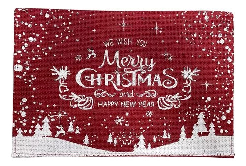 Set 6 Individuales De Mesa Rectangular Diseños Navidad