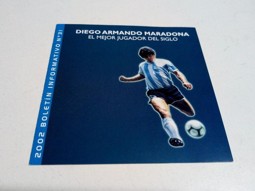 Boletín  Filatélico  Día De Emisión 30/10/02 Diego Maradona