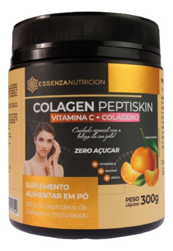 Colagen Peptiskin Colágeno Hidrolisado 300g - Essenza Sabor Tangerina