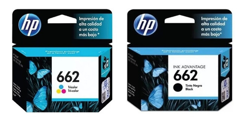 Cartucho Hp 662 Negro + 662 Tricolor Orig 1515 2515 Combo Cu