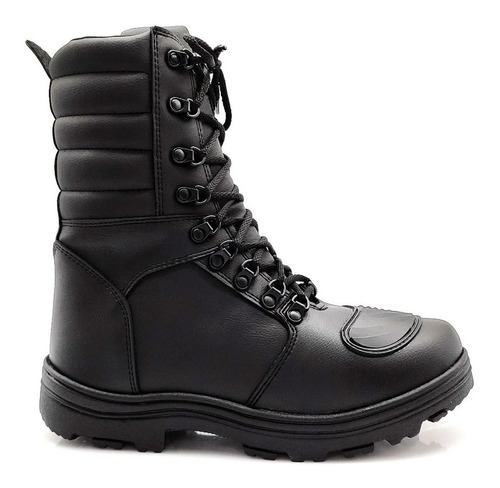 Bota Militar Coturno Masculino Tático Zíper Palmilha Em Gel