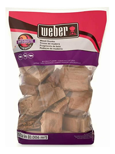 Weber 17150 Mesquite Wood Chunks, 350 Cu. In. (0.006 Cubic