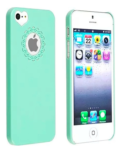 Case Sweet Heart Green Para iPhone 5 / 5s / Se