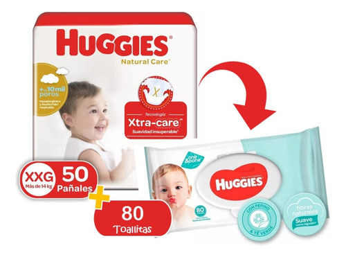 Combo Pañal+toallas Huggies Et5 - Unidad a $1803