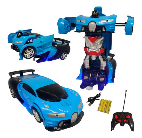 Robot Carro Control Recargable Luz Juguete Transformers 1:18