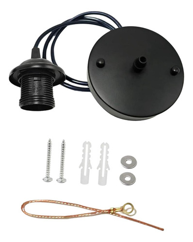Kit De Lámpara Colgante E26, Base E27 Sin Bombilla, Negro