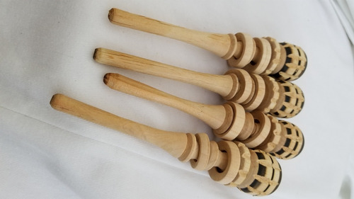 2 Molinillos Madera 100% Artesanal Chico Pino Para Bebidas