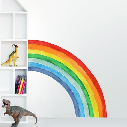 Adhesivo De Pared Con Arco Iris, Acuarela, Arcoíris, Para Ha