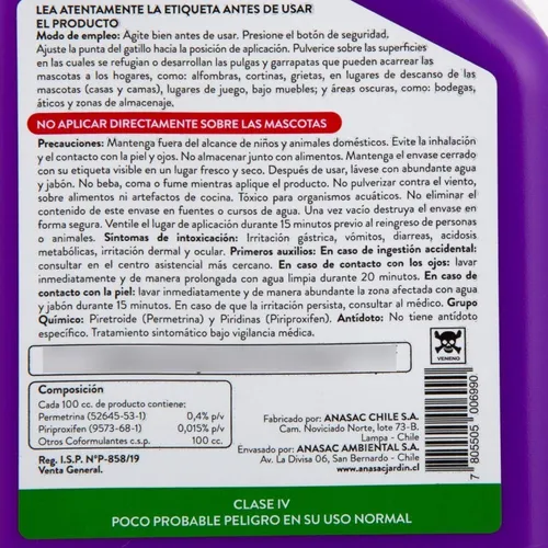 Insecticida Para Pulgas Lpu 500cc Afj