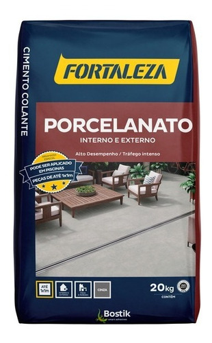 Argamassa Porcelanato Externo Cinza Fortaleza- Saco 20kg