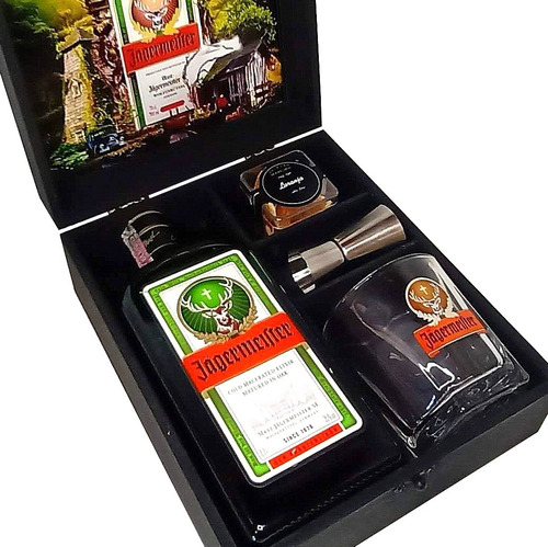 Kit Licor Jagermeister 700ml+copo Vidro +dosador+laranja