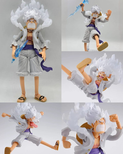 Boneco Luffy Gear 5 One Piece Articulado Com Acessorios