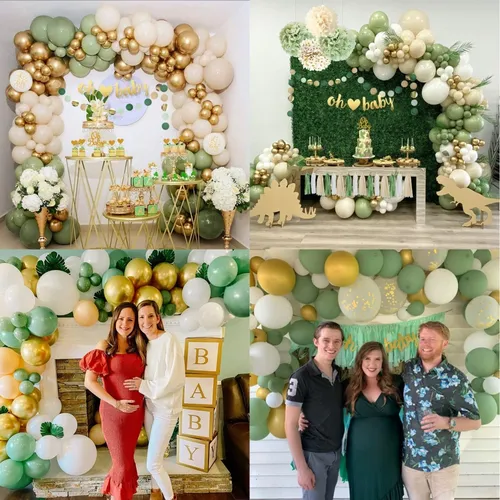 Set De Decoración De Fiesta Para Baby Shower, Color Verde, G