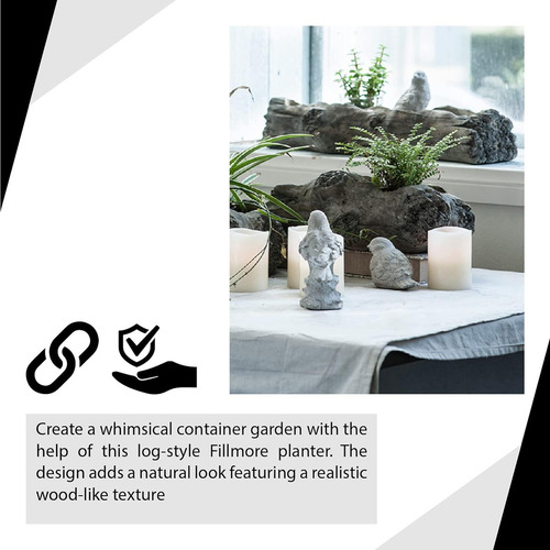 A&b Home - Maceta De Troncos De Cemento Natural, 13 Pul...