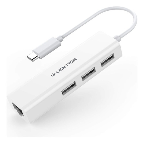 Hub Lention Usb C 3 Usb 2.0 Ethernet Lan Blanco Envio Ya