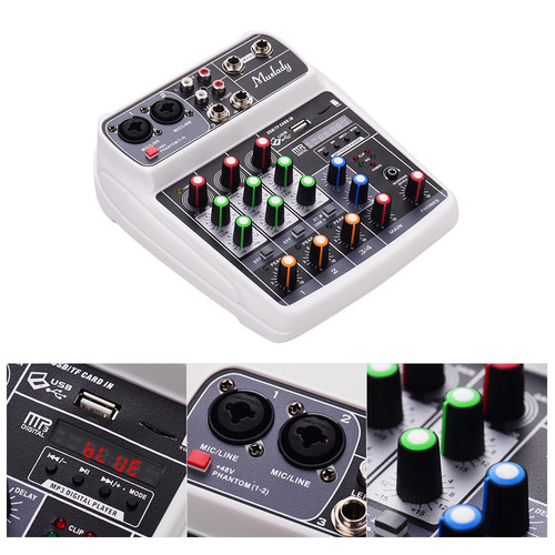 Muslady Ai-4 Tarjeta De Sonido Compacta Consola De Mezclas