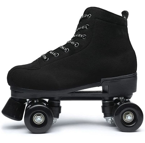 Patines Negros Patines Al Aire Libre Suede Quad Patines Para