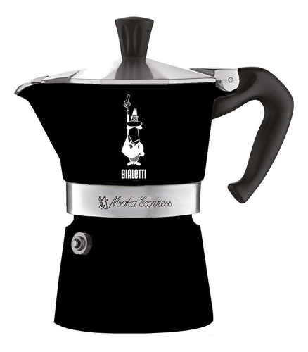 Cafetera Bialetti Moka Express 3 Tazas Manual Negra Italiana