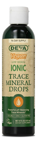 Deva Nutrition Vegan Ionic Trace Mineral Drops 237 Ml Sabor Natural