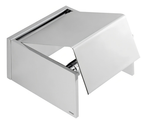 Porta Rollo Con Cubierta Elegante Cuadrado Cromo Urrea Ri.14 Color Plateado