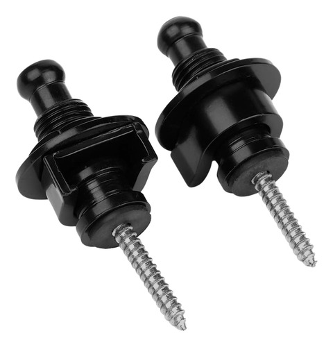 Kit Correia Violão Guitarra Basso Ny01 Com Strap Lock Voik Cor Preto