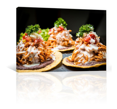 Cuadro Decorativo Platillos Canvas Tostadas De Pollo Y Crema