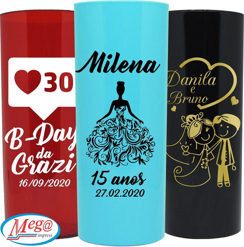 100 Copos Personalizados Long Drink 350ml Frente E Verso