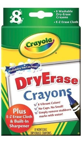 Crayola Grandes Dry Erase Crayons, 8 Count (98-5200)