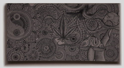 Panel Acústico Con Intervención Artística - Pulpo Mandalas