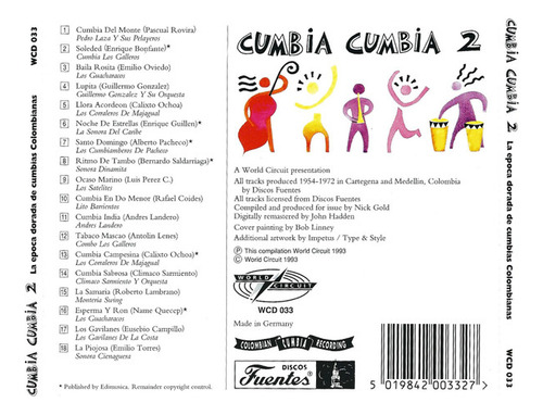 Cd Cumbia Cumbia 2 (la Epoca Dorada De Cumbias Colombianas) Estándar