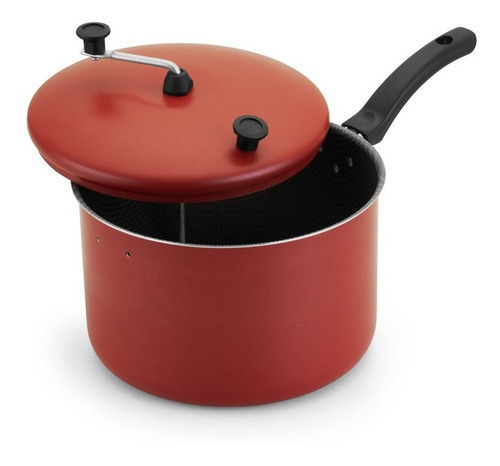 Panela Pipoqueira Antiaderente Luxo 3,5l - Teflon Pipoca Cor Vermelho