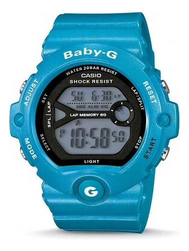 Reloj Mujer Baby-g Bg-6903-2d Turquesa - Digital - Mileus Color de la correa Celeste Color del bisel Celeste Color del fondo Gris