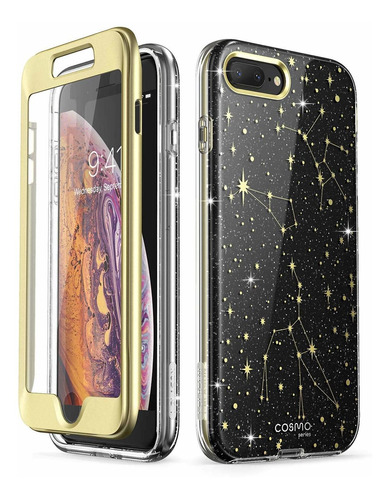 Cosmo Glitter Clear Bumper Case Para  8 Plus 7 Plus Neg...