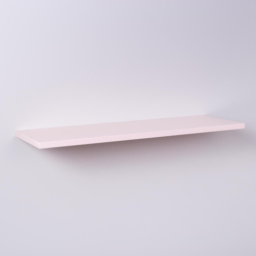 Kit Com 2 Prateleiras Rosa Bebê 40x20 Com Suporte Invisível