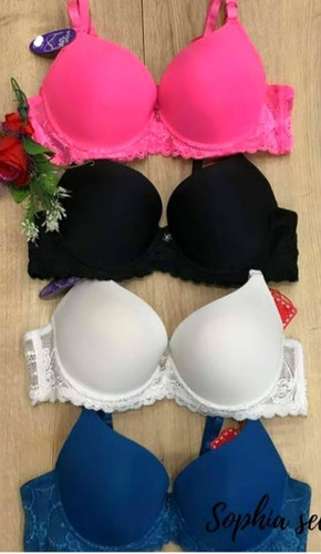 Imagen 4 de 7 de Pack De 3 Hermosos Brassieres Copa C. Anchos Con 3 Gafetes