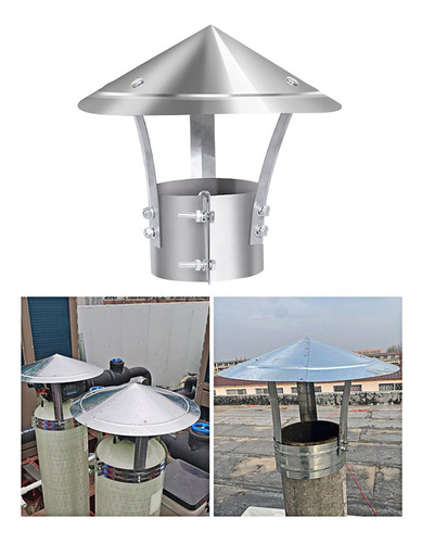 Cubierta De Ventilación Con Tapa De Lluvia Para Chimenea,
