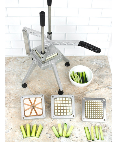 Cortador Rebanador Manual De Alimentos Con Accesorios Color Plateado