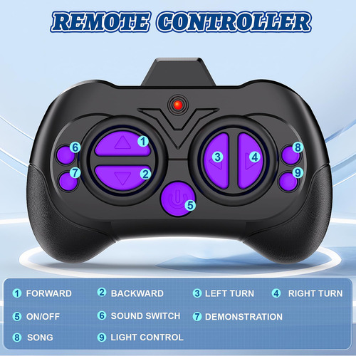Robot Control Remoto Emo Recargable Para Niños Morado