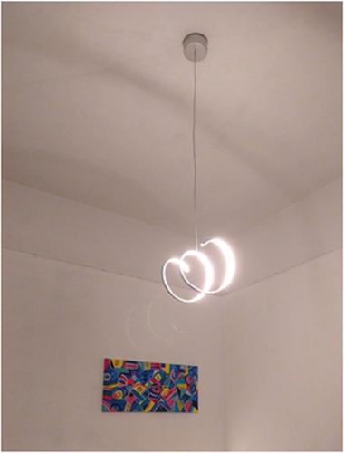 Imagen 5 de 10 de Lampara Colgante Led Rulo 28w Deco Moderno Cocina Hot Sale