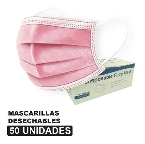 Mascarillas Desechables Colores Caja 50 Unidades - 3 Capas. 