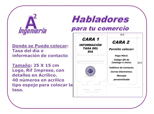 Habladores Personalizados De Acrilico