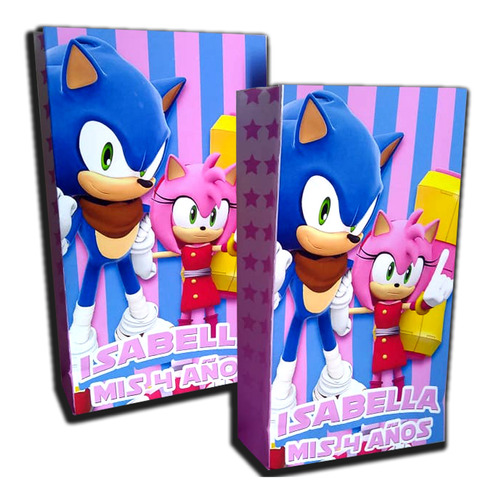 Bolsitas Golosineras Sonic & Amy X 15 Personalizadas